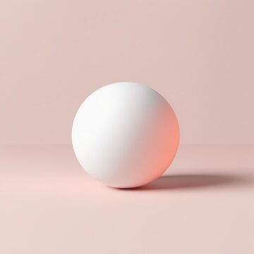 white egg on a pink background white egg on a pink background minimal white ball on pastel pink background. 3D render