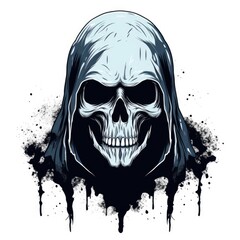 Skull bright color style, logo on isolated background. The Grim Reaper, the devil and the demon have come for you. New Skull Icon Design
