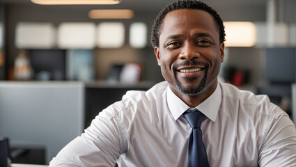 Fototapeta premium Portrait of an African American businessman in the office