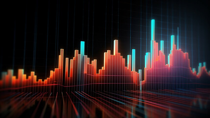 Forex chart with double exposure. financial research concept