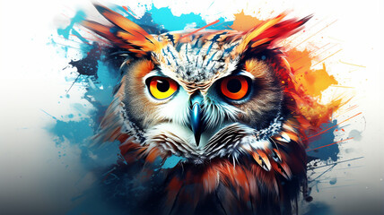 Colorful owl illustration