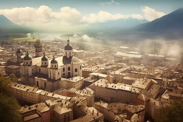 Obraz premium Tamsweg city in Salzburg, Austria. Generative AI