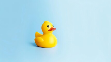 One out unique rubber duck concept on a blue backgro - obrazy, fototapety, plakaty
