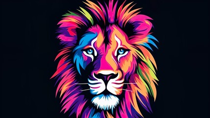Colorful lion to print on t-shirt