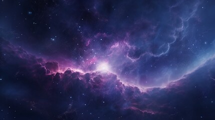 Naklejka na ściany i meble A Velvet Violet-themed cosmic event, with celestial bodies, nebulae, and galaxies colliding in a breathtaking cosmic display.