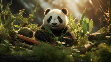 Un panda dans son habitat naturel