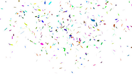 Multicolor confetti falling down, party popper PNG. Create birthday and party decoration concept. 