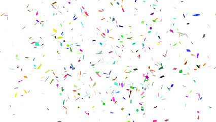 Multicolor confetti falling down, party popper PNG. Create birthday and party decoration concept. 