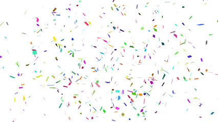 Multicolor confetti falling down, party popper PNG. Create birthday and party decoration concept. 