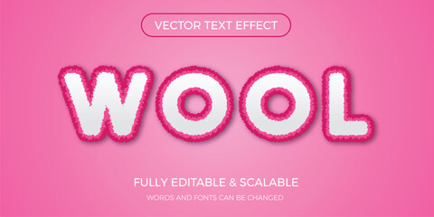 Wool vector editable text effect