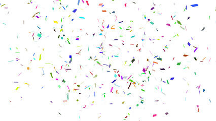 Multicolor confetti falling down, party popper PNG. Create birthday and party decoration concept. 