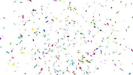 Multicolor confetti falling down, party popper PNG. Create birthday and party decoration concept. 