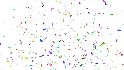 Multicolor confetti falling down, party popper PNG. Create birthday and party decoration concept. 
