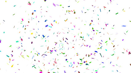 Multicolor confetti falling down, party popper PNG. Create birthday and party decoration concept. 