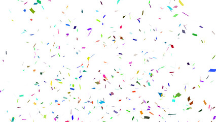 Multicolor confetti falling down, party popper PNG. Create birthday and party decoration concept. 