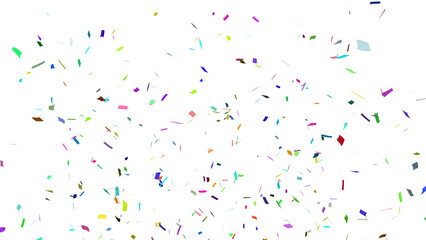 Multicolor confetti falling down, party popper PNG. Create birthday and party decoration concept. 