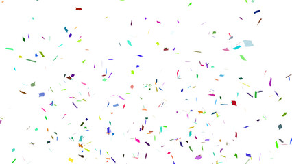 Multicolor confetti falling down, party popper PNG. Create birthday and party decoration concept. 