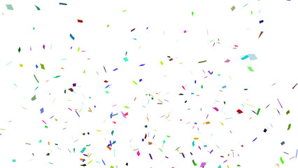 Multicolor confetti falling down, party popper PNG. Create birthday and party decoration concept. 