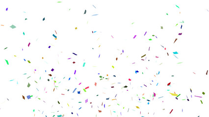 Multicolor confetti falling down, party popper PNG. Create birthday and party decoration concept. 