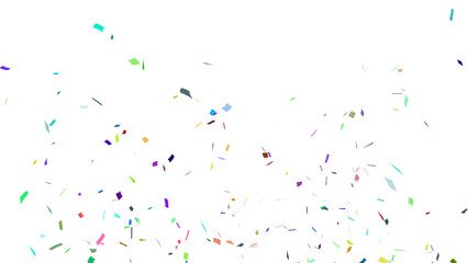 Multicolor confetti falling down, party popper PNG. Create birthday and party decoration concept. 