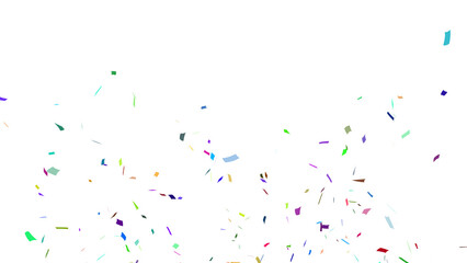 Multicolor confetti falling down, party popper PNG. Create birthday and party decoration concept. 