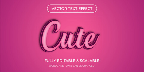 Cute vector editable text effect