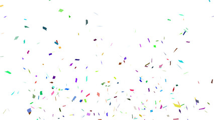 Multicolor confetti falling down, party popper PNG. Create birthday and party decoration concept. 