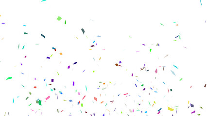 Multicolor confetti falling down, party popper PNG. Create birthday and party decoration concept. 