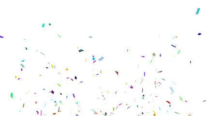 Multicolor confetti falling down, party popper PNG. Create birthday and party decoration concept. 