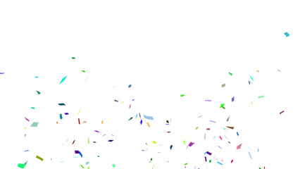 Multicolor confetti falling down, party popper PNG. Create birthday and party decoration concept. 