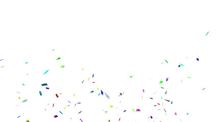 Multicolor confetti falling down, party popper PNG. Create birthday and party decoration concept. 