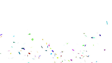 Multicolor confetti falling down, party popper PNG. Create birthday and party decoration concept. 