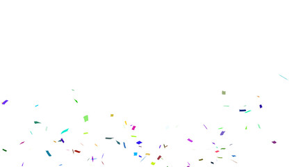 Multicolor confetti falling down, party popper PNG. Create birthday and party decoration concept. 