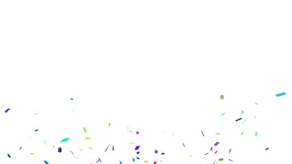 Multicolor confetti falling down, party popper PNG. Create birthday and party decoration concept. 