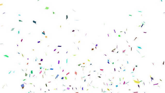 Multicolor confetti falling down, party popper PNG. Create birthday and party decoration concept. 