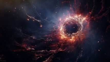 A vibrant, swirling Nebula Nigella in the depths of space.