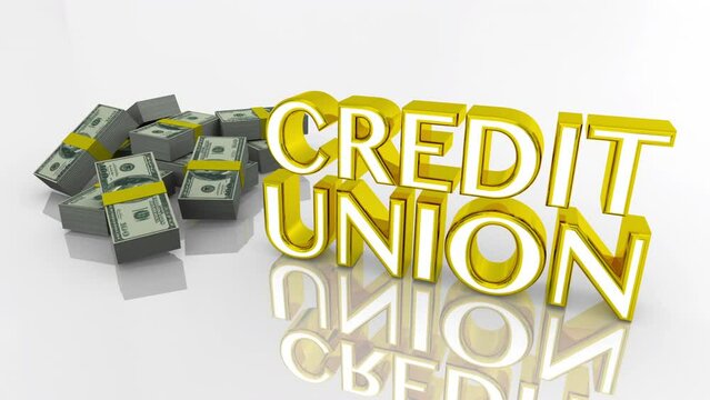Credit Union Account Borrow Money Financial Institution Account 3d Animation