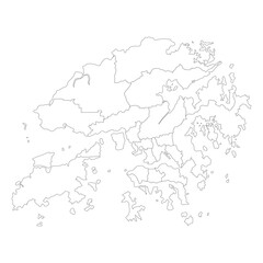 Obraz premium Hong Kong map. Map of Hong Kong in administrative regions