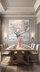 Classic dining room UHD wallpaper