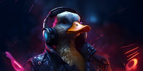 "Ducktronica: Quacking into the Future" | Background Design | AI Generated Artwork