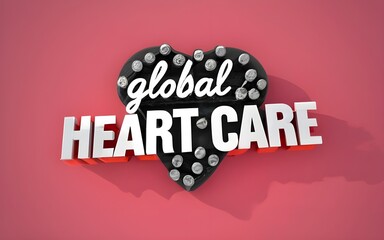 Global heart care - obrazy, fototapety, plakaty