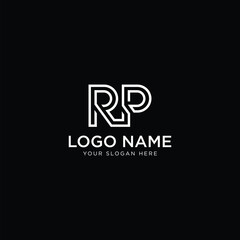 initial letter RP logo design template modern minimalistic stock vector