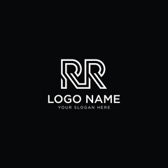 initial letter RR logo design template modern minimalistic stock vector