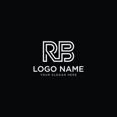 initial letter RB logo design template modern minimalistic stock vector