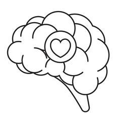 Positive mind outline icon, mental health brain illustration vector graphic	
