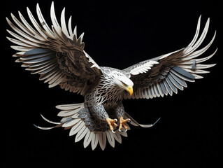Cut Paper Art of a Hawk