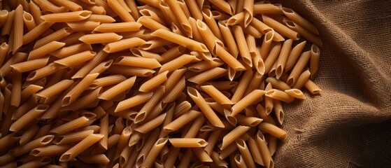 Obraz premium A pile of pasta sitting on top of a table. Generative AI.
