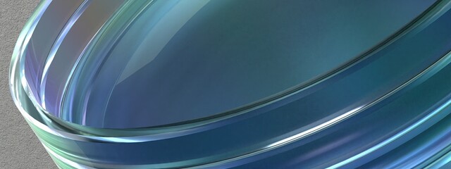 Twisted and wavy delicate Bezier line Cool and mysterious Crystal clear glass Elegant and modern 3D Rendering abstract background