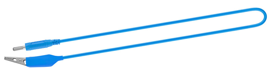 Obraz premium electric cable, with a metal contact on one side and a clip (crocodile)