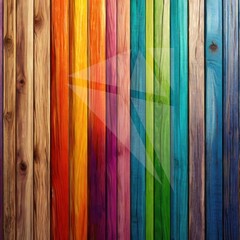 Rainbow wooden background